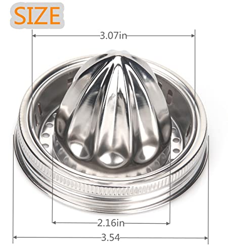 ziHenryDa Mason Jar Stainless Steel Juicer Lid (2 Pieces), Citrus Reamer for Wide Mouth Mason Jar Lemon Juicer Manual Citrus Juicer. - Image 4