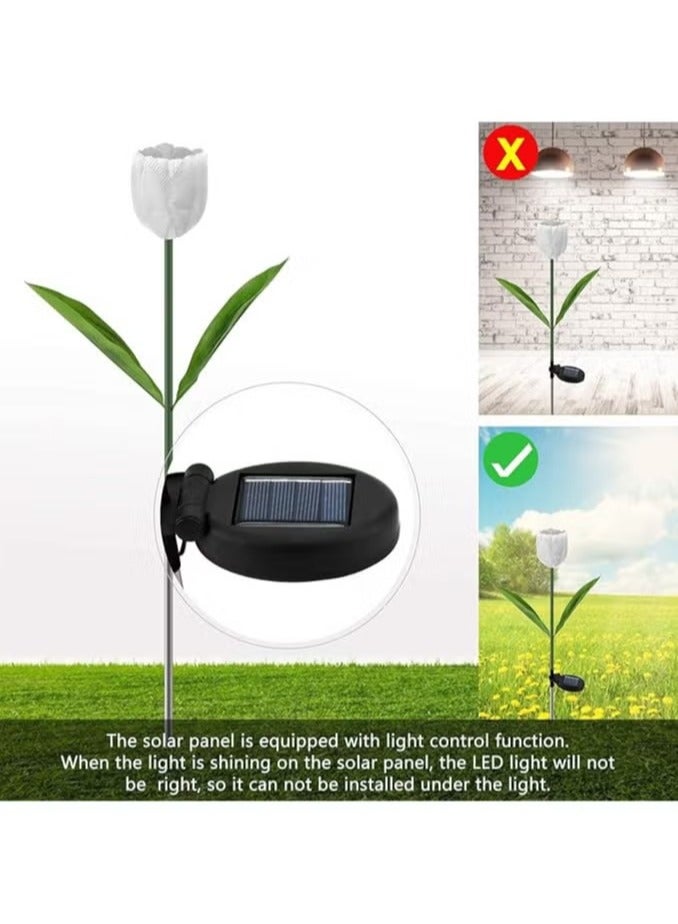 Generic 1 Set of 2 Solar Tulip Decorative Lights, Equipped with Adjustable Color Lighting, Used for Outdoor Decoration of Villa Courtyards, Gardens and Lawns  - Image 5