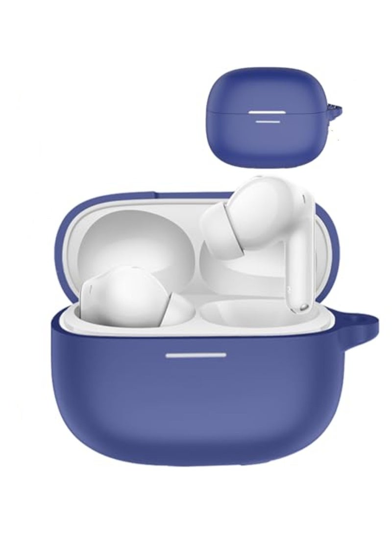 Silicone Case For Redmi Buds 6 Pro Earbuds Full-Body Protection Cover with Anti-Lost Keychain (Blue) - Image 1