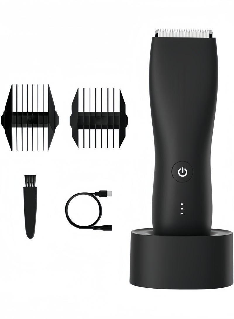 GGEROU Body Hair Trimmer Shaver for Men & Women Replaceable Ceramic Blade Electric Razor Waterproof Clipper Standing Recharge Dock - Image 2