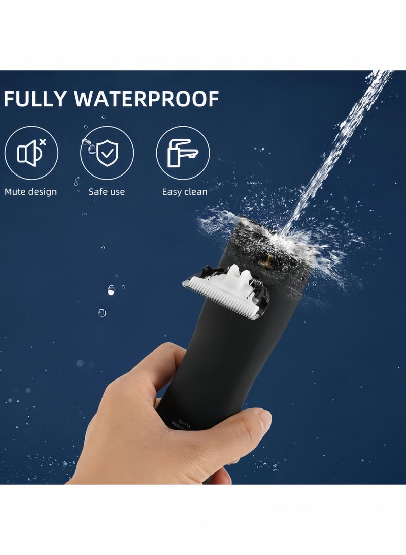 GGEROU Body Hair Trimmer Shaver for Men & Women Replaceable Ceramic Blade Electric Razor Waterproof Clipper Standing Recharge Dock - Image 3