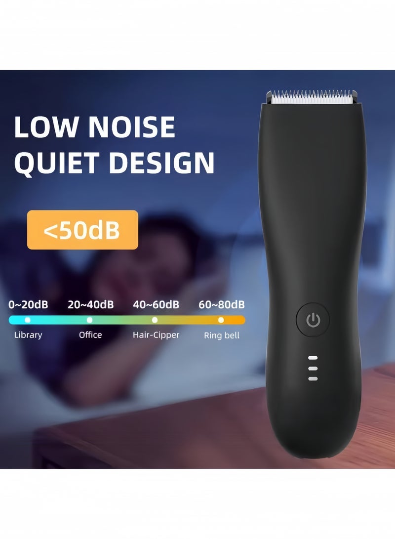 GGEROU Body Hair Trimmer Shaver for Men & Women Replaceable Ceramic Blade Electric Razor Waterproof Clipper Standing Recharge Dock - Image 4