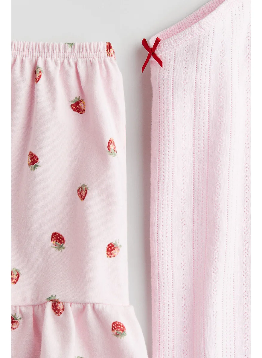 H&M Flounce-Trimmed Cotton Pyjamas