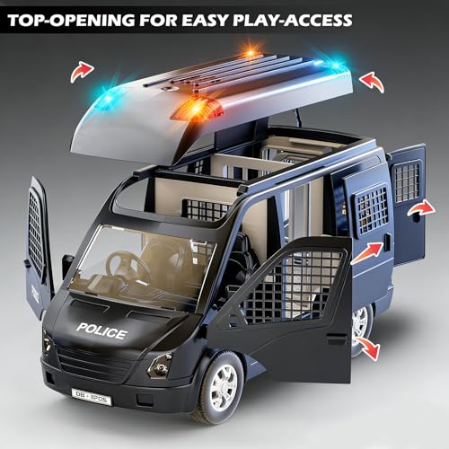 Doloowee Police Car Toy Truck for Kids 38 Large Toy Cars with Lights  Sounds Emergency Vehicle Toddler Toys Law Enforcement Role Playset Play  Learn Toddler Toys Ages 3 4 5 6 7 8 9 10 11 12 - Image 5