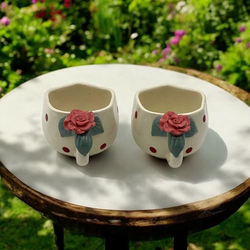 BACKKSPACE RETAIL Ceramic Mug with Unique Rose Flower on Handle – 250ml | White | Perfect for Coffee Tea Milk | Microwave and Dishwasher Safe | Ideal for Home, Office, Gifting, Diwali - Image 5