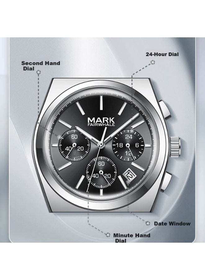 Mark Fairwhale Zongheng Series White Panda Men's Sports Student Watch New Ultra-thin Casual Business National Watch 5170 - Image 5