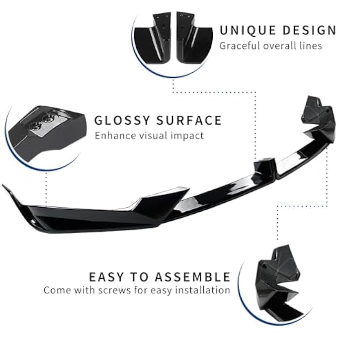 XPHAZZ Front Bumper Lip Compatible with X5 G05 LCI M-Sport Bumper Model (Gloss Black, 2024-2025 G05 LCI) - Image 4
