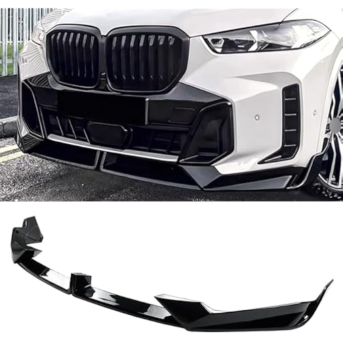 XPHAZZ Front Bumper Lip Compatible with X5 G05 LCI M-Sport Bumper Model (Gloss Black, 2024-2025 G05 LCI) - Image 1