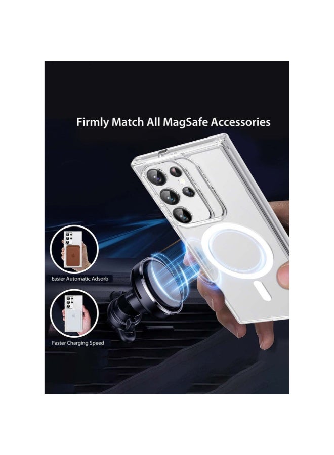 جيرفور غطاء حماية كريستال بالاس D3O كريستالكس شفاف بالكامل مع تقنية ماج سيف فائقة الجودة لهاتف سامسونج جالاكسي S25 ألترا 2025 جير 4 بريميوم بروتكشن سيريز كريستال بالاس D3O كريستالكس بحماية من السقوط - شفاف - Image 3