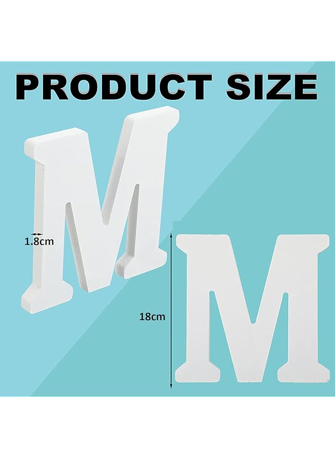 erorex Alphabet M Wooden Decorative Wall Letter For Children'S Bedroom Decor 18 Cm Length White Letter M Hcr 4701M - Image 2