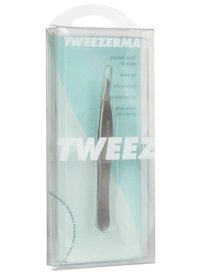 تويزرمان ملقط ذو رأس مائل من الفولاذ المقاوم للصدأ - ملقط دقيق للحاجب، لإزالة الشعر من الوجه والشعر الناشئ تحت الجلد (فولاذ مقاوم للصدأ كلاسيكي) - Image 3