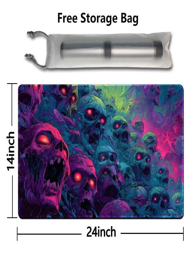 CHUNBAI MTG Playmat 24x14 Inch Desk Mats | Optional Game Zone Layout | Non-Slip Rubber Base | Stitched Edges | Includes Free Storage Bag | for TCG, Board Games, and Desk Mats(Goreveil,Without Zone) - Image 2