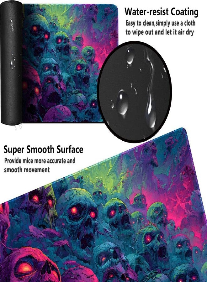 CHUNBAI MTG Playmat 24x14 Inch Desk Mats | Optional Game Zone Layout | Non-Slip Rubber Base | Stitched Edges | Includes Free Storage Bag | for TCG, Board Games, and Desk Mats(Goreveil,Without Zone) - Image 4
