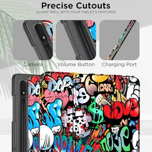Robustrion Cover for Samsung Tab S10 Ultra/Tab S9 Ultra/Tab S8 Ultra Case Cover for Samsung Galaxy Tab S10 / S9 / S8 Ultra Tablet Cover 14.6 inch [Supports Auto Sleep Wake] - Hippy - Image 4