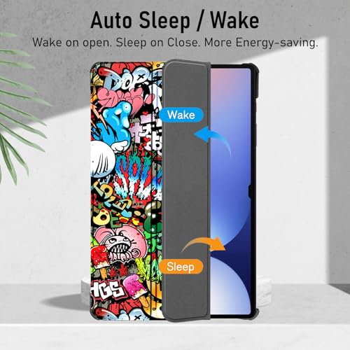 Robustrion Cover for Samsung Tab S10 Ultra/Tab S9 Ultra/Tab S8 Ultra Case Cover for Samsung Galaxy Tab S10 / S9 / S8 Ultra Tablet Cover 14.6 inch [Supports Auto Sleep Wake] - Hippy - Image 3