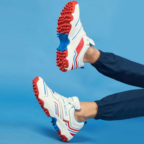 AVANT Men's Impact Cricket Shoes - Anti Skid Shoes with Rubber Outsole,Lightweight and Durable, Comfortable Cushioning, Outdoor Shoes Ideal for Turf, Ground Surfaces - 11 UK (AVMSH101CL01UK11) White - Image 5