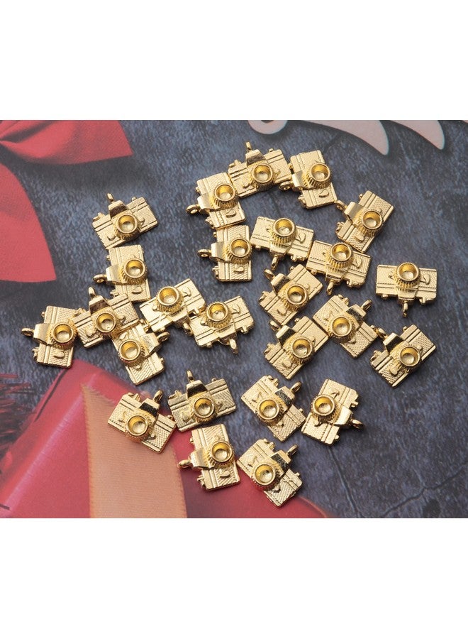 Ruwado 50 Pcs Camera Charms Silver Gold Mini Cute Metal Beading Jewelry Making Kit for DIY Crafting Christmas Gift Idea Necklace Bracelet Earring Keychain Making Supplies Accessories (Silver and Gold) - Image 3