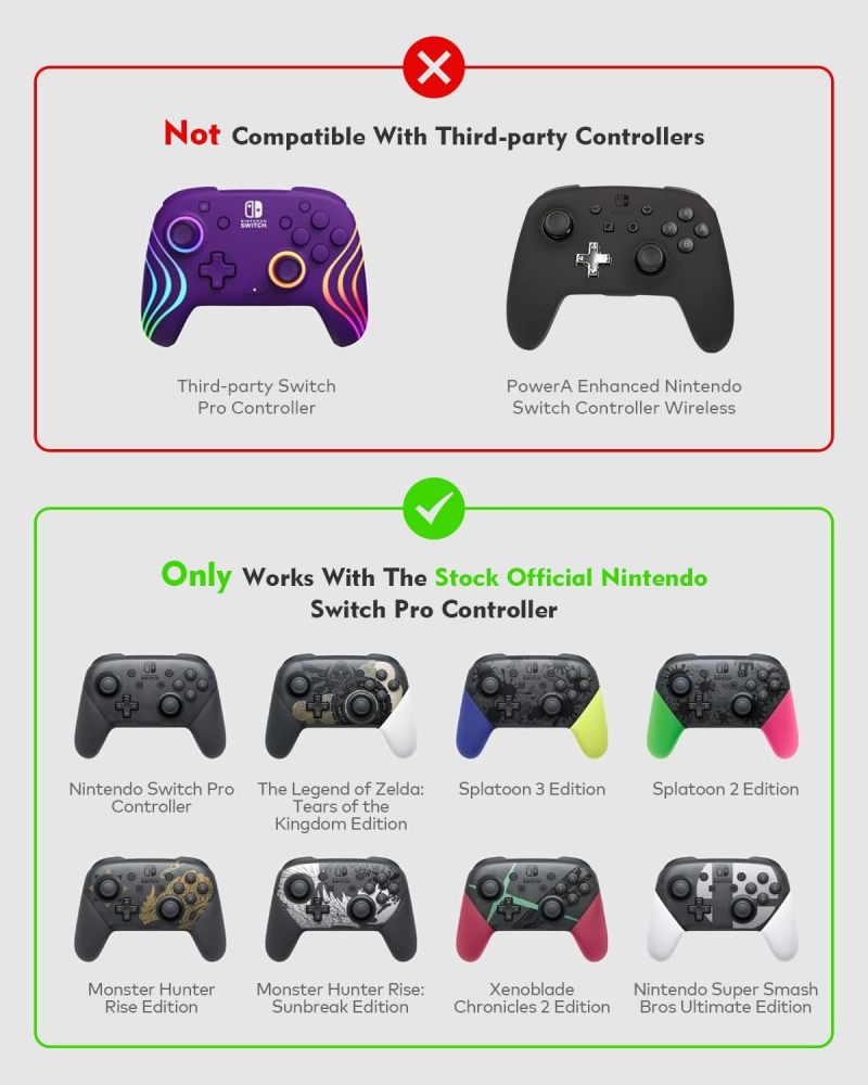 Semi-hard Military-grade Controller Case: Transparent Black, Full Dust Scratch Liquid Pet Hair Protection, Raised Joystick Guard, Slim Portable Travel Cover with Strap & Hook for Splatoon 3 Edition Sw - Image 2
