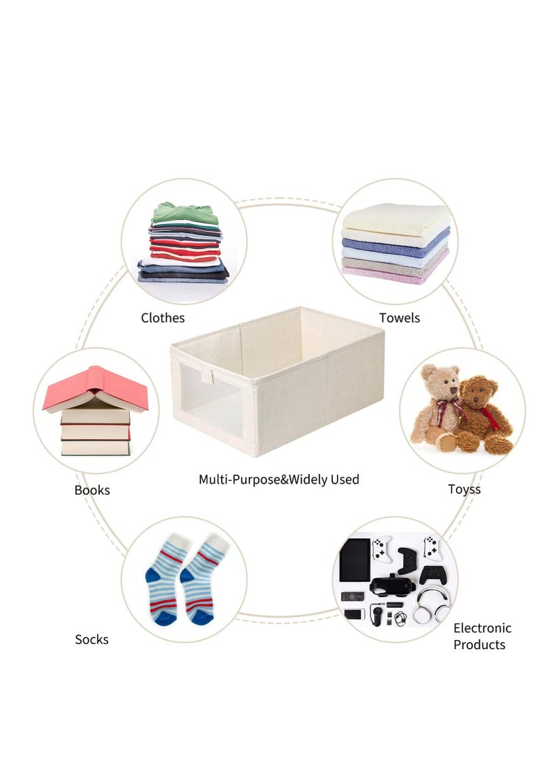 ARCOON - ARCOON Foldable Storage Boxes with Transparent Window Storage Clothes Wardrobe, Closet, Shelves Organiser Cloth Storage Bin for Home Office & Living Room - Image 1