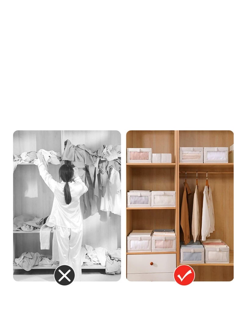 ARCOON - ARCOON Foldable Storage Boxes with Transparent Window Storage Clothes Wardrobe, Closet, Shelves Organiser Cloth Storage Bin for Home Office & Living Room - Image 1