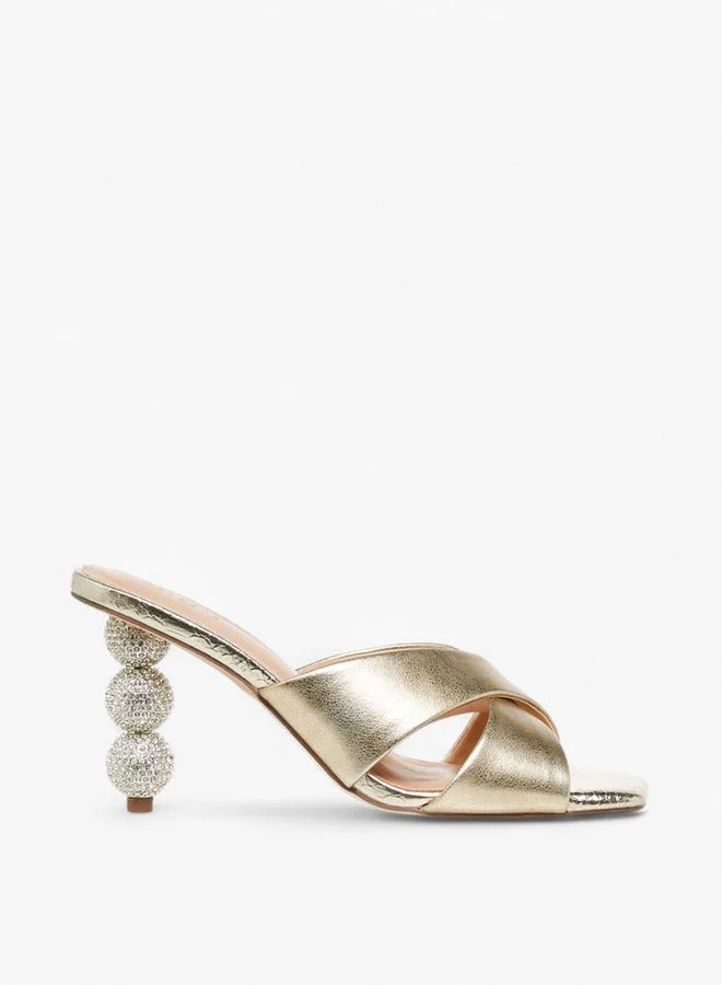 سيليست صنادل نسائية سهلة الارتداء بكعب خنجر مزخرف