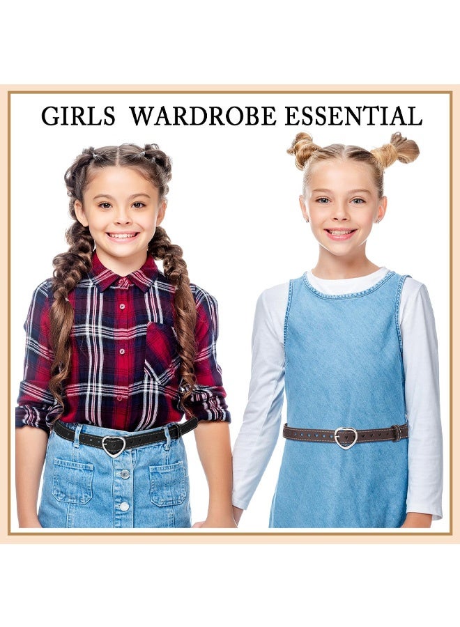2 Pack Girls Elastic Belts, Adjustable Kids Belt, Elastic Stretch Belts with Heart Buckle for Boys Girls, Cute Heart Belt for Kids Toddler - Image 3