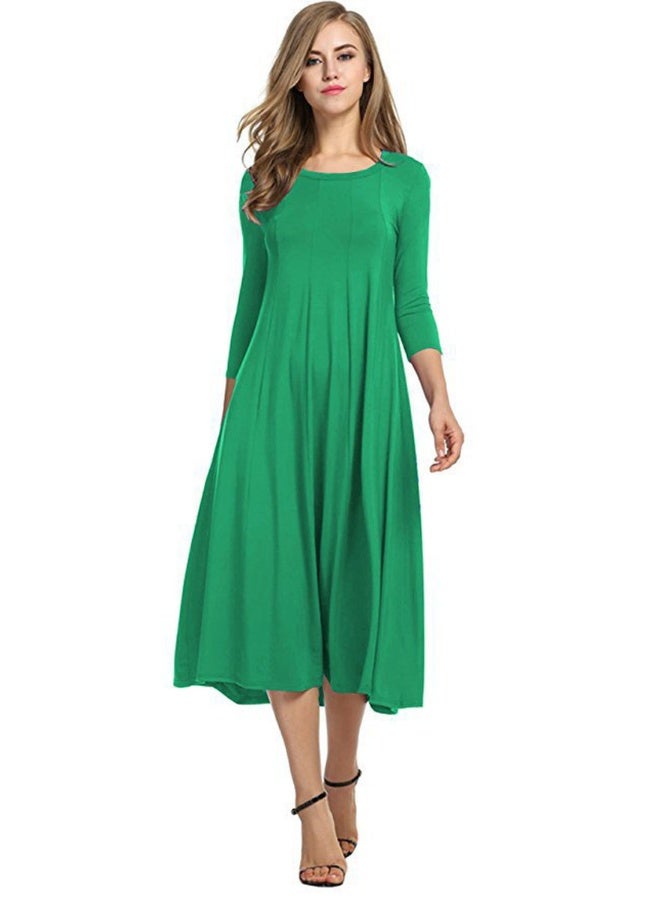 NIBEMINENT Women's 3/4 Sleeve A-line and Flare Midi Long Dress  - Image 1