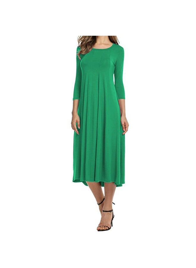NIBEMINENT Women's 3/4 Sleeve A-line and Flare Midi Long Dress  - Image 3