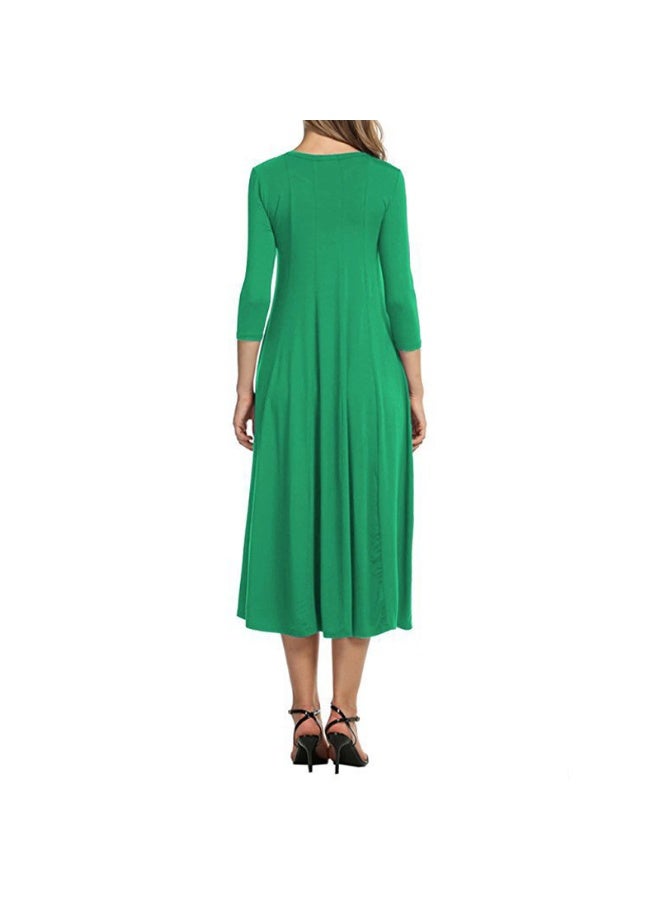 NIBEMINENT Women's 3/4 Sleeve A-line and Flare Midi Long Dress  - Image 2