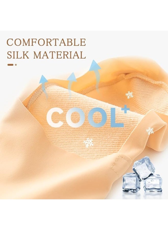 ماكدو 5 أزواج جوارب صيفية قصيرة، جوارب حريرية ثلجية، جوارب قطنية ضحلة رقيقة غير مرئية من الأسفل، جوارب غير قابلة للانزلاق ومضادة للكعب (لون البشرة) - Image 4