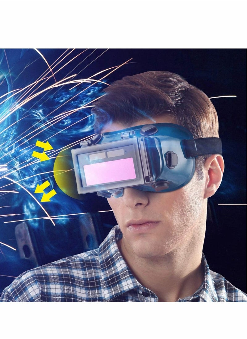 Generic - Auto Darkening Welding Goggles with Clear Inner Lenses, Welding Helmet Solar Welder Eyes Glasses, Eye Protection Welding Glasses Flip Up Lens (Dark Green) - Image 1