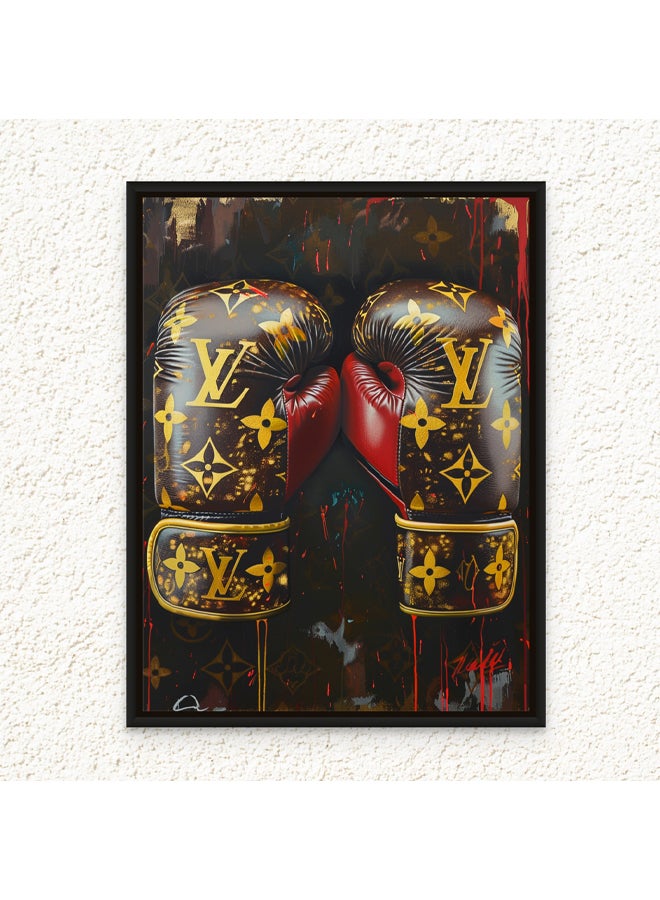 Art Decor Art Decor Framed Canvas Wall Art of  Famous Brand Boxing Gloves Pop Art Portrait Designer Luxury Art Print Wall Decor for Home Office Living Room Bedroom and Gifting  - Image 1