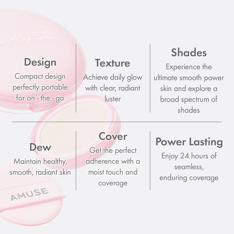 Amuse Seoul Dew Power Vegan Cushion - Clear Beige - Image 5