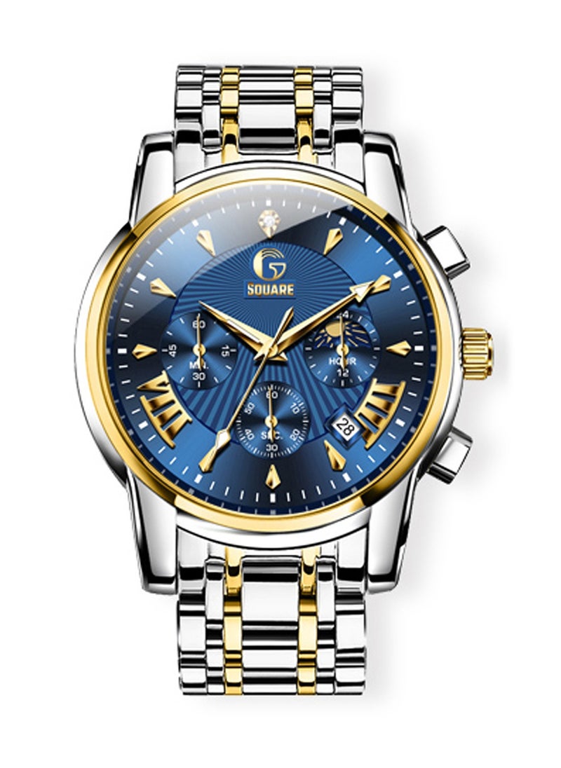 Gsquare Men's Analog Quartz Blue Dial Stainless Steel Watch-2892  - Image 1