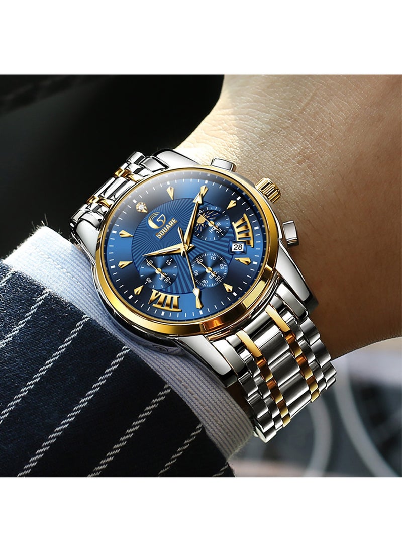 Gsquare Men's Analog Quartz Blue Dial Stainless Steel Watch-2892  - Image 4