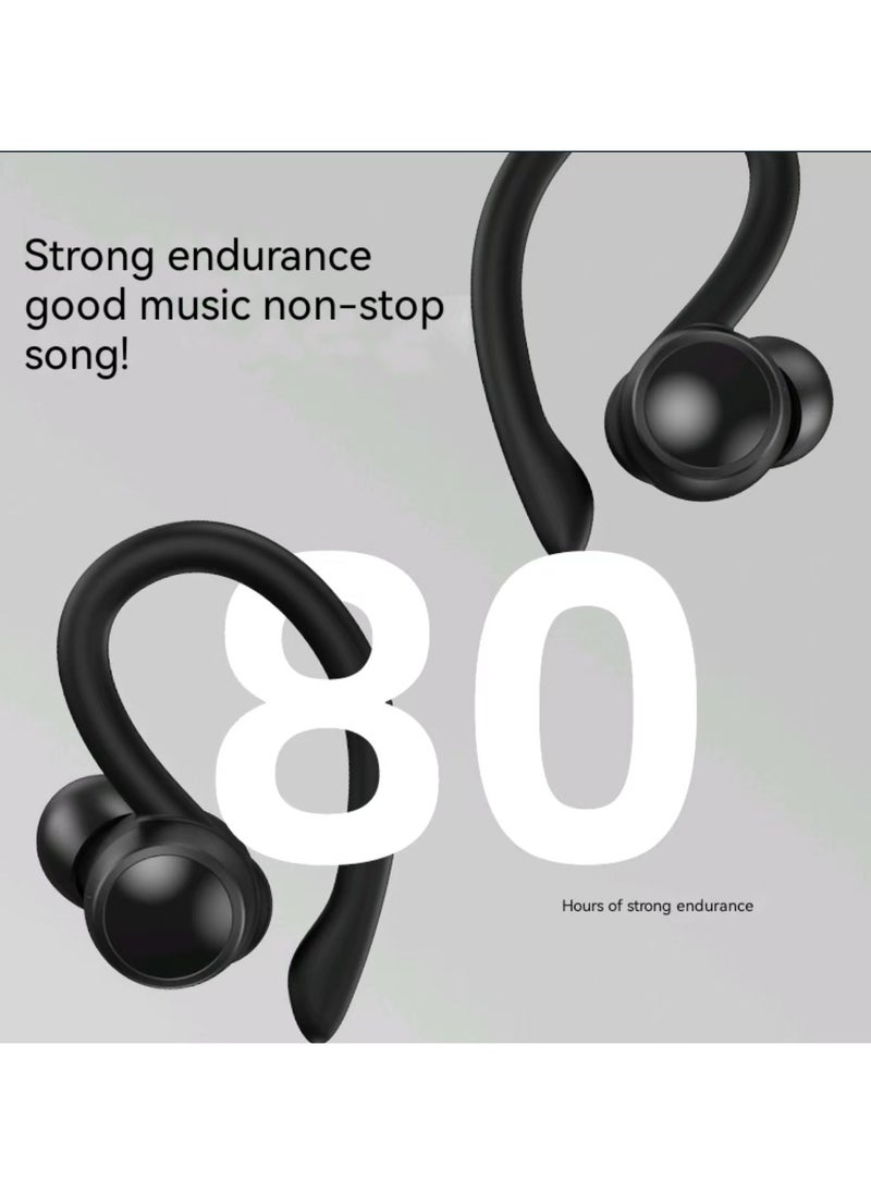 Neutral T82 Ear Hanging True Wireless Bluetooth 5.3 Earphones Low Latency Fast Charging IP54 Waterproof Black Charging Box Earphones  - Image 2