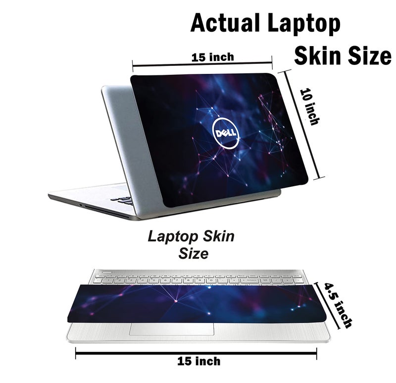 Inkykart Pattern D3 Top+Wrist Pad Vinyl Laptop Skin/Sticker/Cover for 15 to 15.6 Inches Laptops Laminated-Removable-HD Quality Compatible for Dell.(15x10 Inches) - Image 3