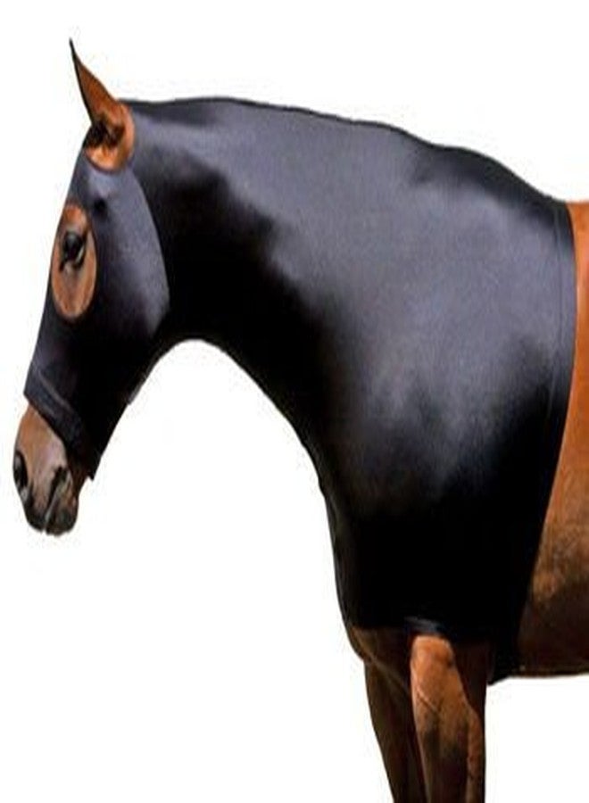 Professional Equine Medium Horse Comfort Stretch Spandex Neck Hood Mane Stay Black 521MW04BK - Image 1