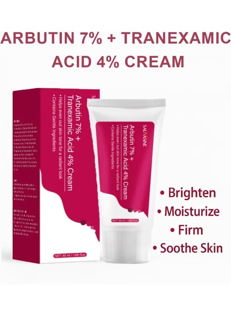 SAUVASINE Arbutin 7% with 4% Tranexamic Acid Cream | Niacinamide Face Moisturizer for Even Skin Tone & Radiance | Centella Asiatica & Hyaluronic Acid for Brightening and Dark Spot Care, 50ml - Image 4