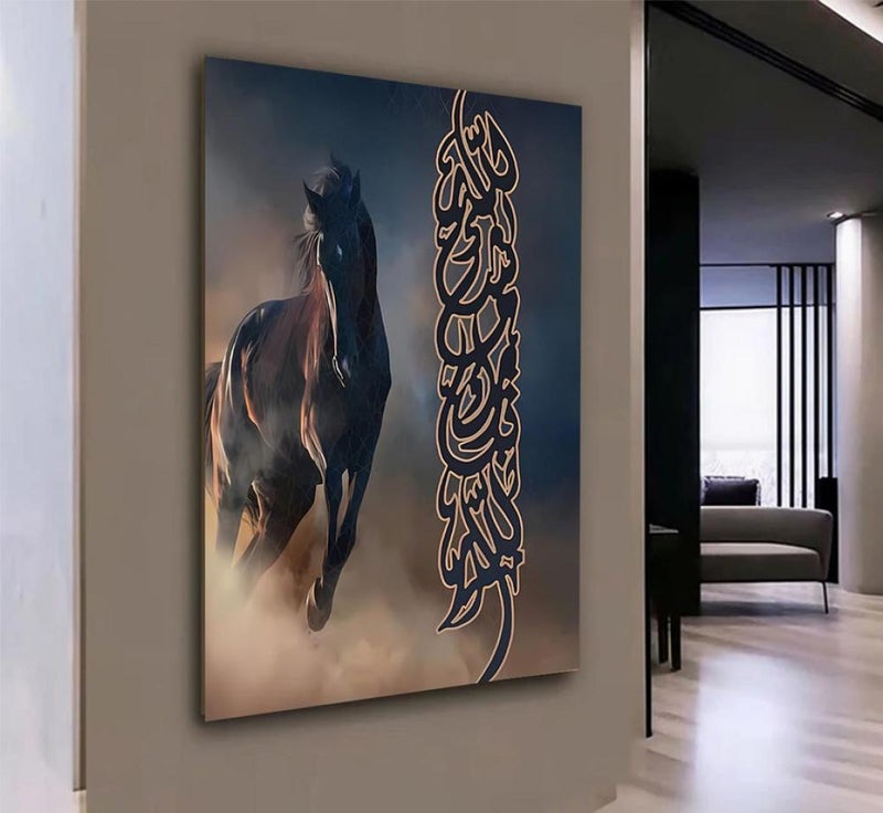 ماركتنا لوحة قماشية بتصميم إسلامي مع برواز مجوف مقاس (40×60) قطعة واحدة - Image 3