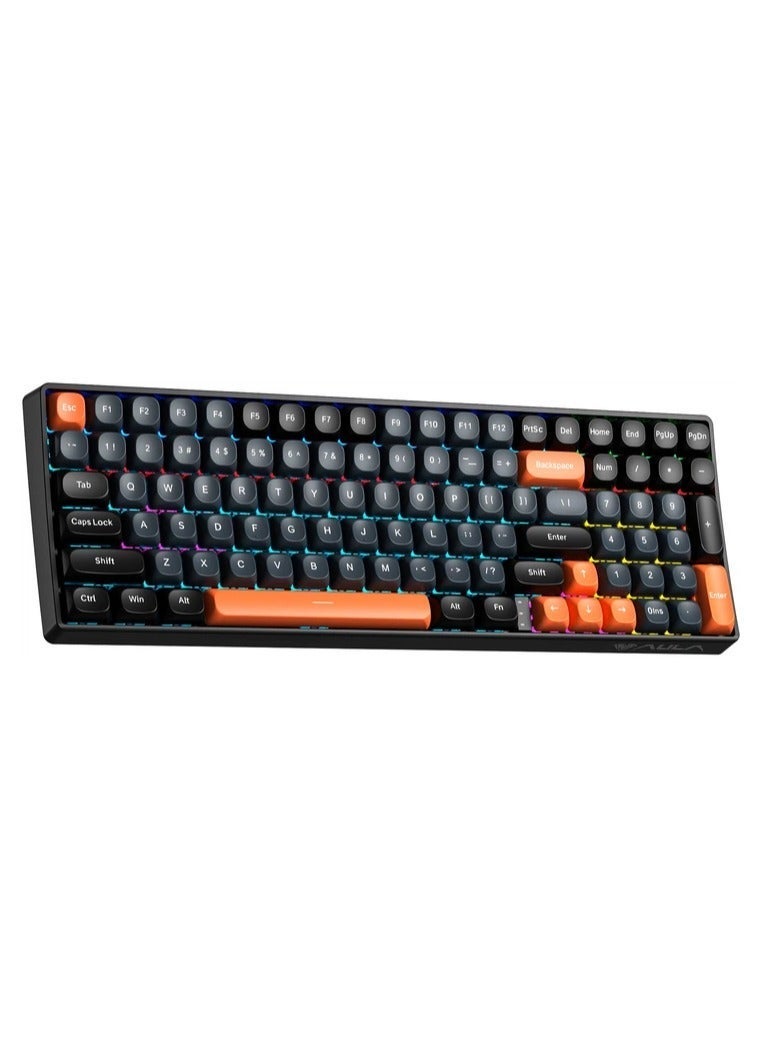 أولا لوحة مفاتيح الألعاب الميكانيكية AULA S100، بإضاءة خلفية RGB، لوحة مفاتيح لاسلكية لأجهزة الكمبيوتر المكتبية والمحمولة - Image 1