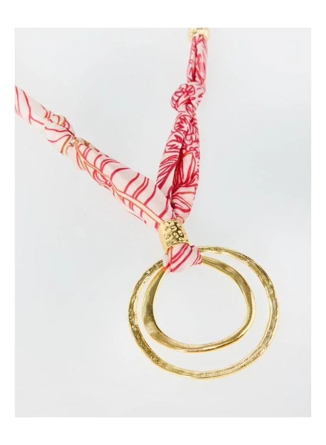 Jimmy Key  Pink Double Round Figure Scarf Necklace. for Women | Best Price UAE