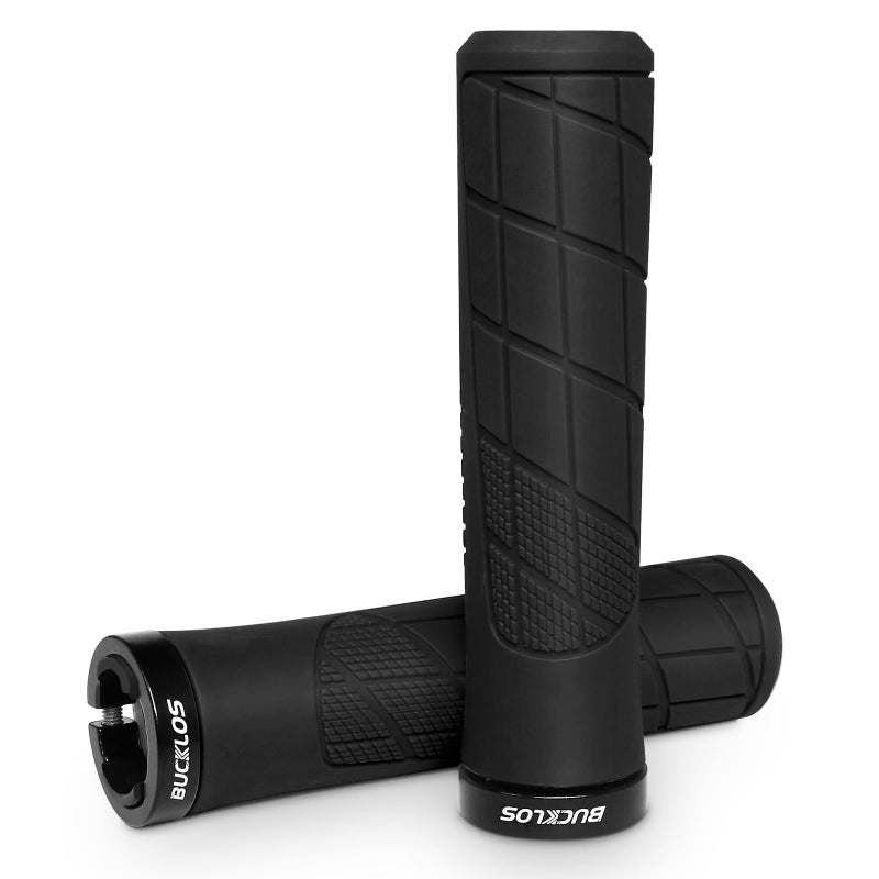 BUCKLOS Single Lock on Bike Handlebar Grips - Mountain Bike MTB Handle Bar Grips Anti-Slip Bicycle Handle bar Grips for MTB, BMX, Scooter, Beach Cruiser, Folding Bike - Image 1