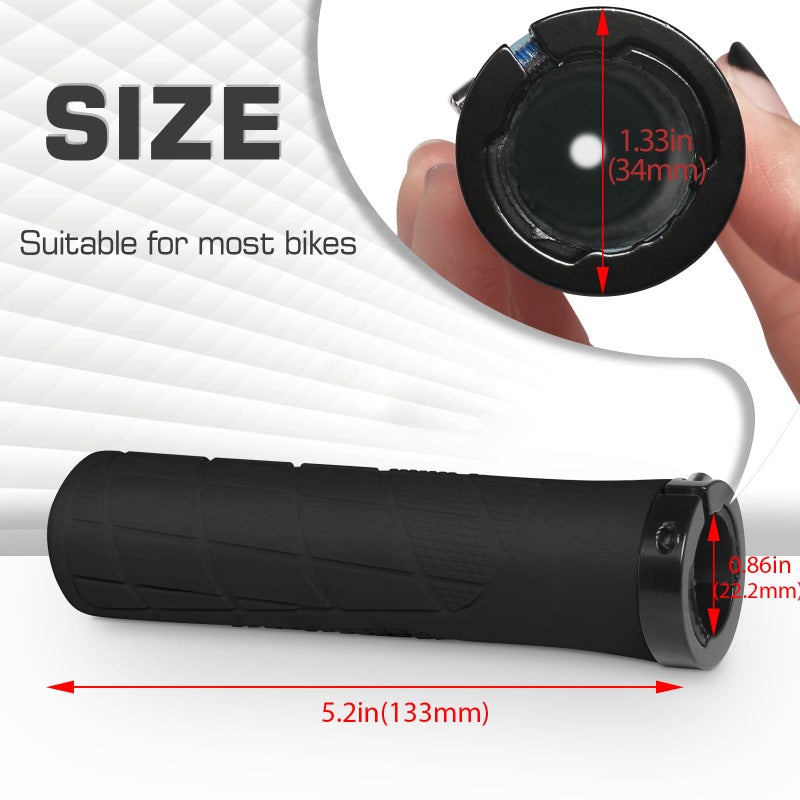 BUCKLOS Single Lock on Bike Handlebar Grips - Mountain Bike MTB Handle Bar Grips Anti-Slip Bicycle Handle bar Grips for MTB, BMX, Scooter, Beach Cruiser, Folding Bike - Image 5