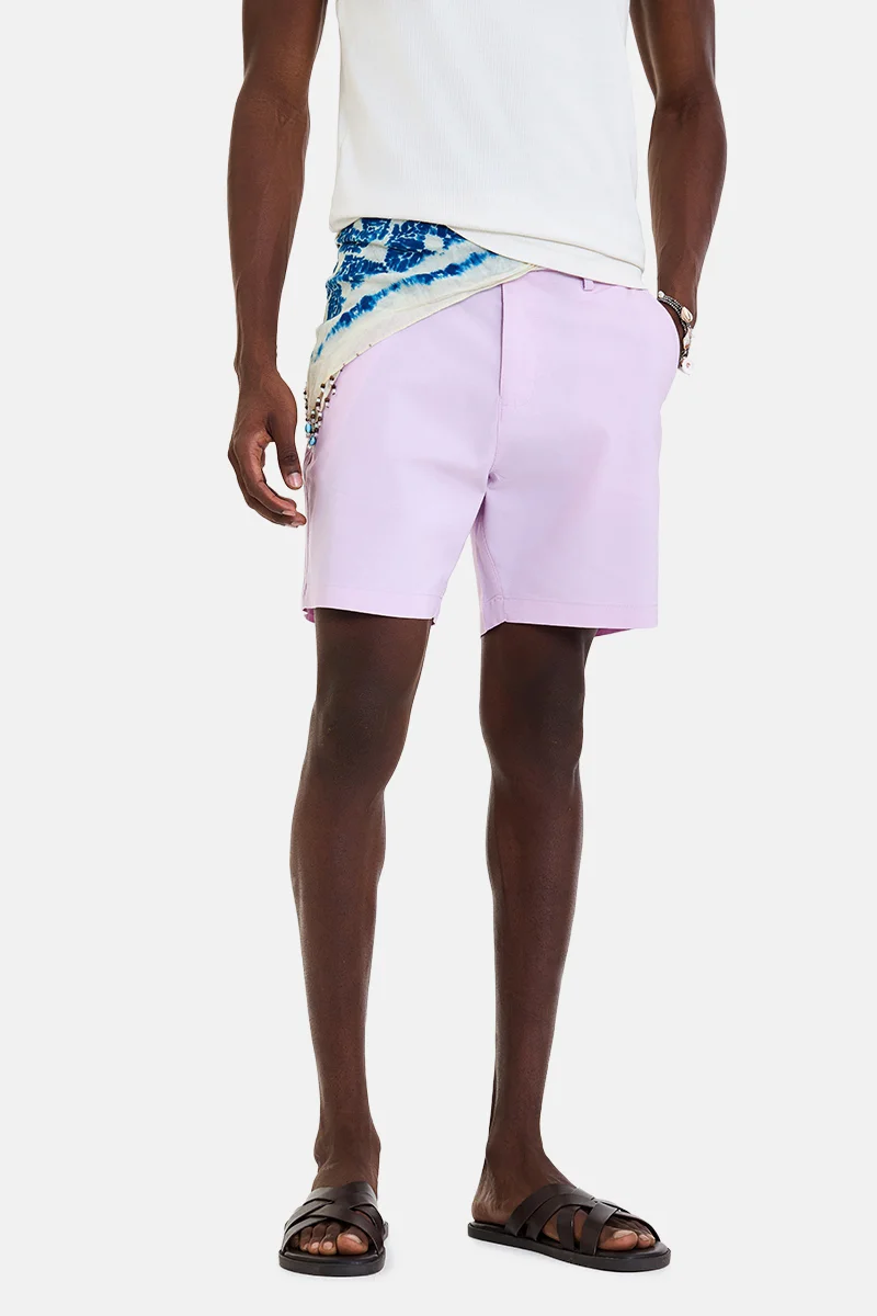 SNITCH Pink Solid Relaxed Casual Shorts