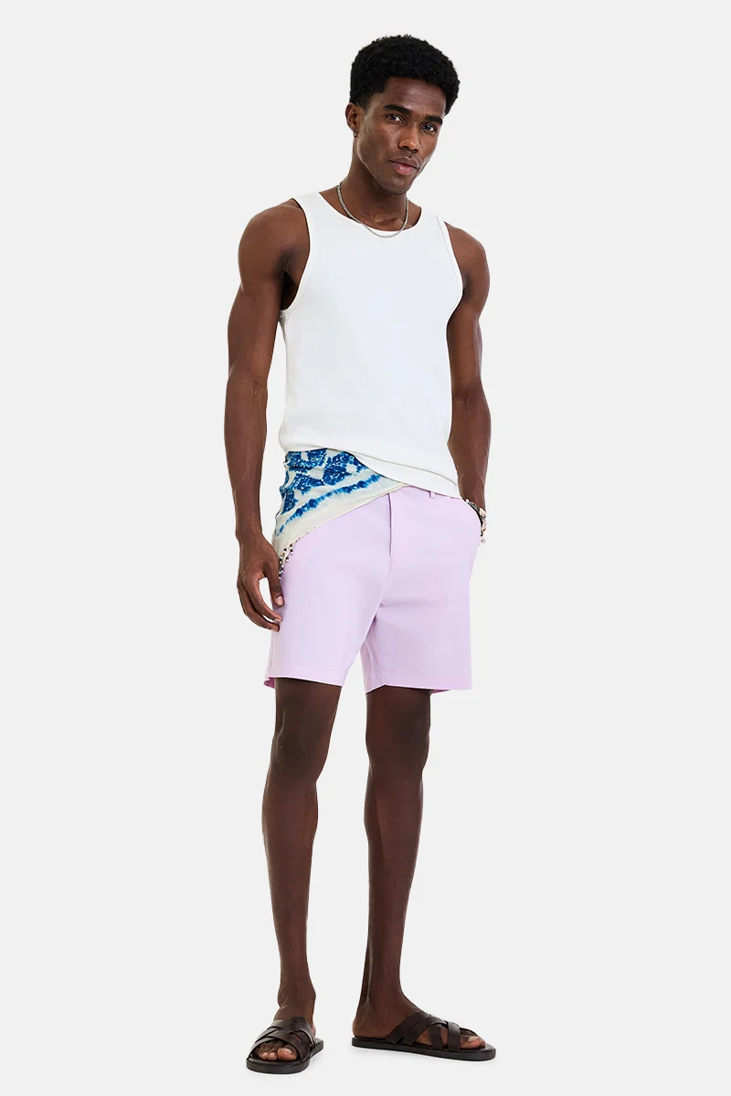 SNITCH Pink Solid Relaxed Casual Shorts