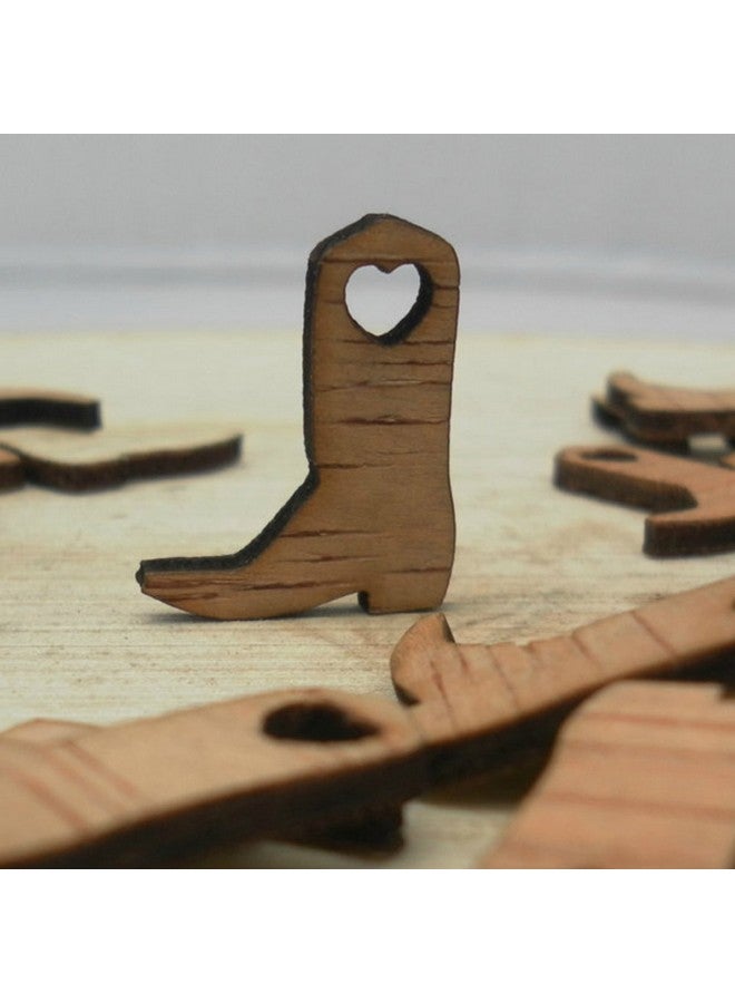 ULTNICE 50Pcs Miniature Wooden Cowboy Boots Embellishments Crafts For Wedding Party Decoration - Image 3