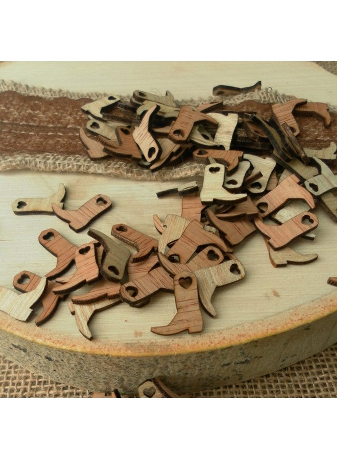ULTNICE 50Pcs Miniature Wooden Cowboy Boots Embellishments Crafts For Wedding Party Decoration - Image 4