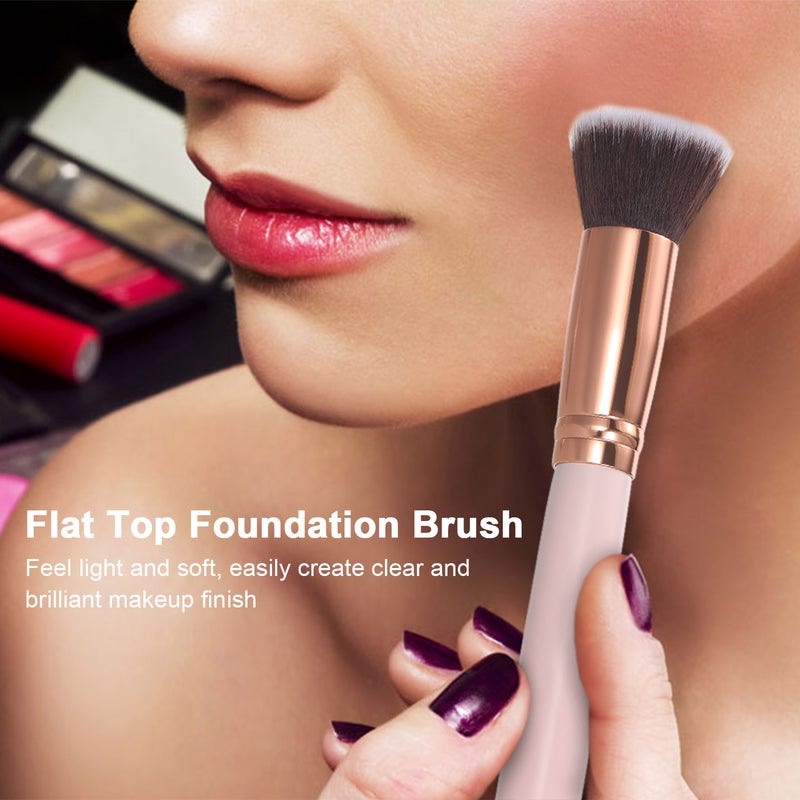 Foundation Brush Flat Top Buffing Brushes Fan Contour Powder Brush Highlighter Blush Brush Makeup Brushes - Image 2