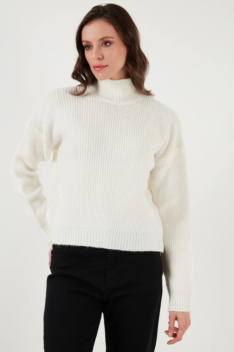 Fashion Friends Slim Fit Stand Collar Sweater Women's Sweater 24K0116K1